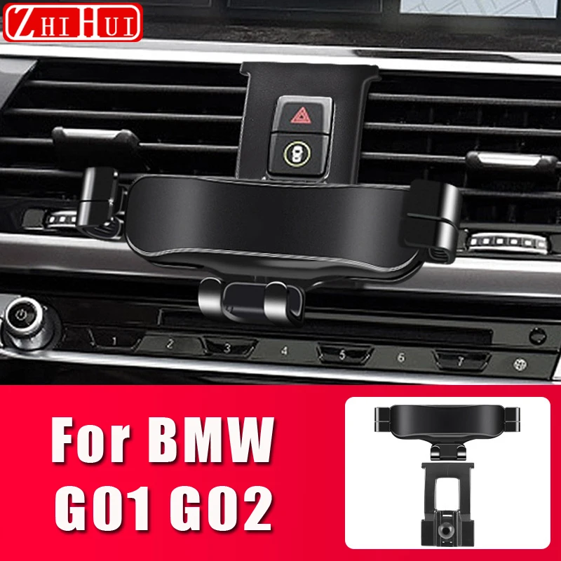 Car Adjustable Mobile Phone Holder For BMW X3 X4 G01 G02 2017-2022 Air Vent Mount Bracket Gravity Phone Holder Accessories