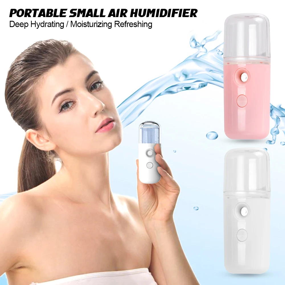 Humidificador de aire portátil recargable por USB, difusor de niebla de mano, Mini pulverizador de vapor para el cuidado de la piel facial, 30ml