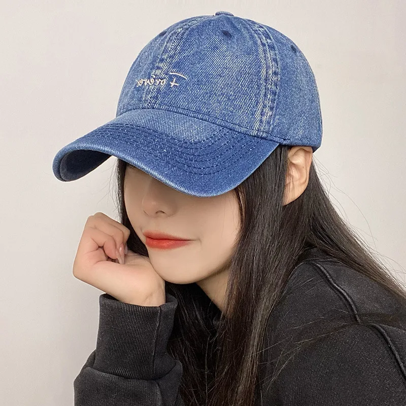 2024 New Denim Baseball Cap for Women Embroidery Letter Jeans Snapback Hat Casquette Men Caps High Quality Gorras Unisex Hats