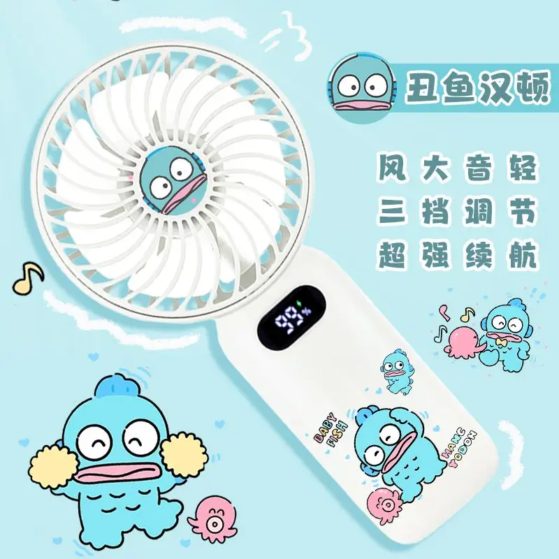 

Sanrio Hangyodon Ugly Fish Fan Handheld Kawaii Anime Small Fan Girl Heart Sweet Cute Cartoon Student Portable Mini Fan Kid Gift