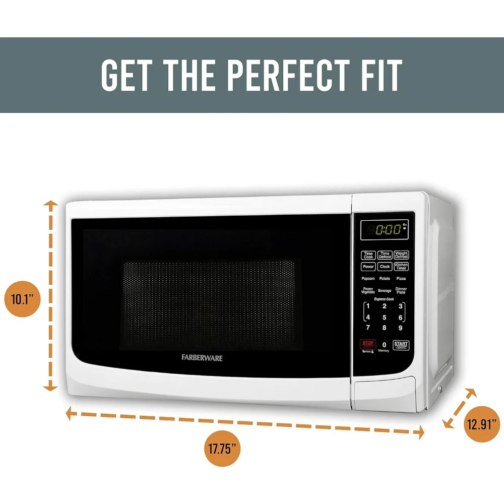 Countertop Microwave 700 Watts, 0.7 cu ft - Microwave Oven With LED Lighting and Child Lock - Perfect for Apartments and Dorms