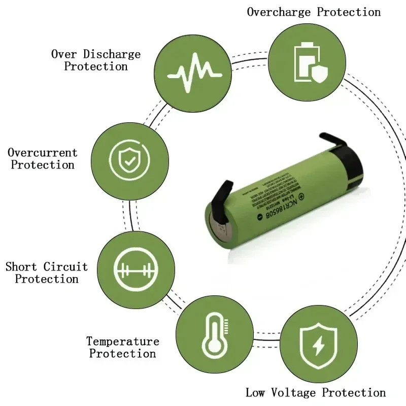 2024 New 10pcs 100% Original NCR 18650B Rechargeable Li-ion Battery 18650 3.7V 3400mAh Batteries+DIY Nickel Shipment