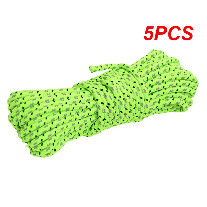 5PCS Reflective Tent Rope Nylon Line Cord String Paracord Rope Outdoor Camping Hiking Tent Accessory 25/4mm