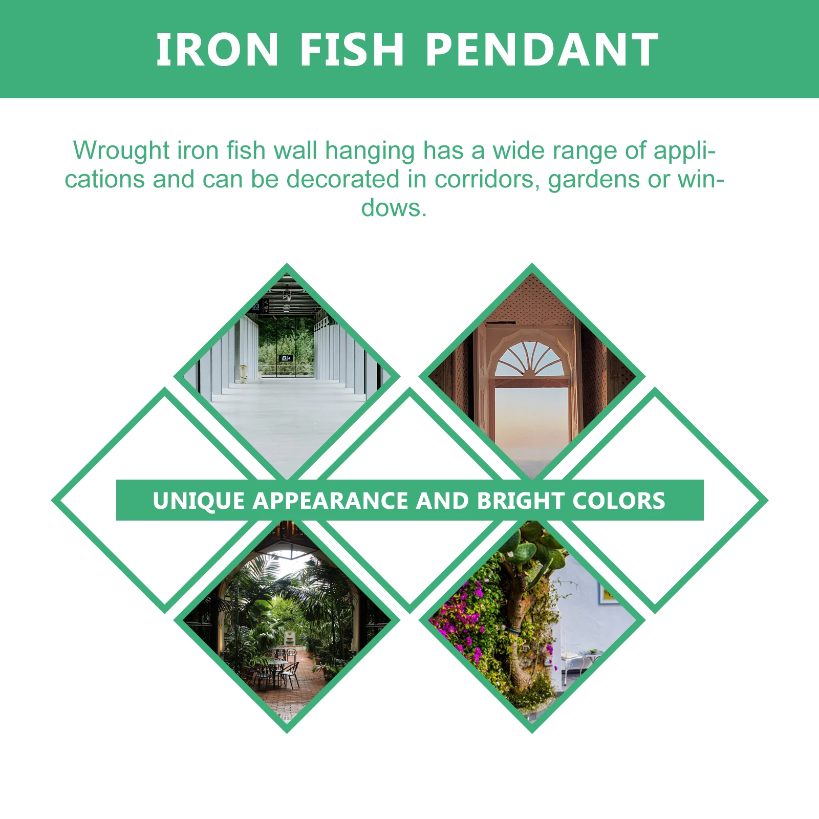 

3Pcs Iron Fish Wall Hanging Ornament Chic Bright Colors Metal Fish Garden Home Decoration Wall Hanging Craft