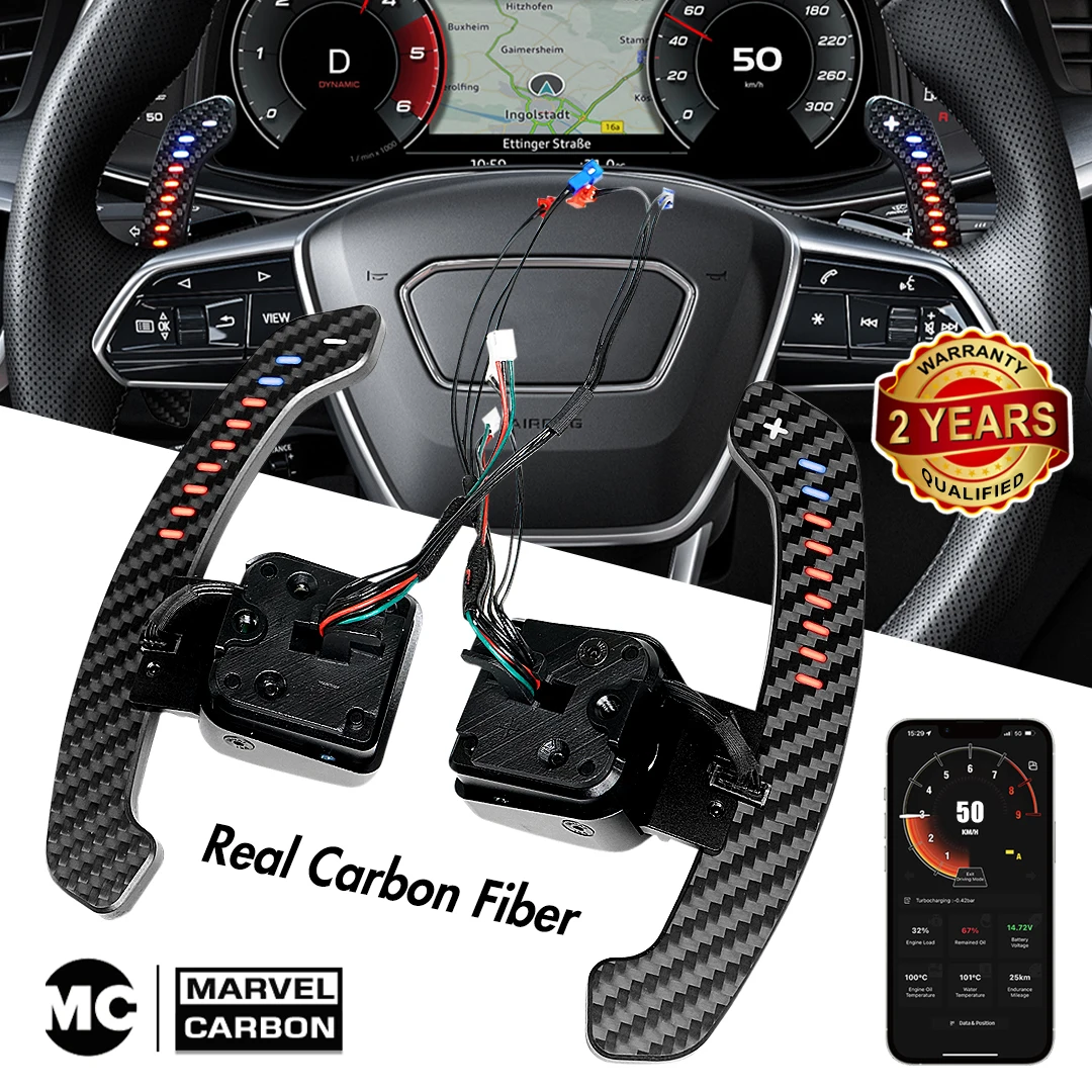 

LED Carbon Fiber Magnetic Paddle Shifters for Audi C8 Series A1 A3 A5 A8 Q2 Q3 Q4 Q5 Q7 Q8 S1 S2 S3 S4 S5 SQ5 RS3 RS4 RS5 RS Q5