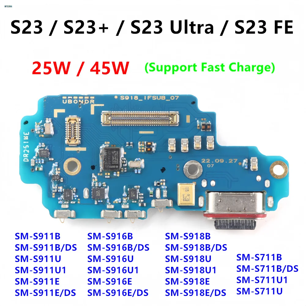 25W 45W USB Charging Port Flex Cable For Samsung S23 Plus Ultra FE