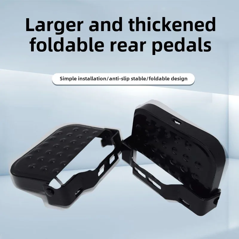 1 Pair Rear Pedals For Ebike Non-Slip Folding Rear Wheel Pedal Foot Plates Cycling Accessories All-Metal Backseat Footrest Pedal