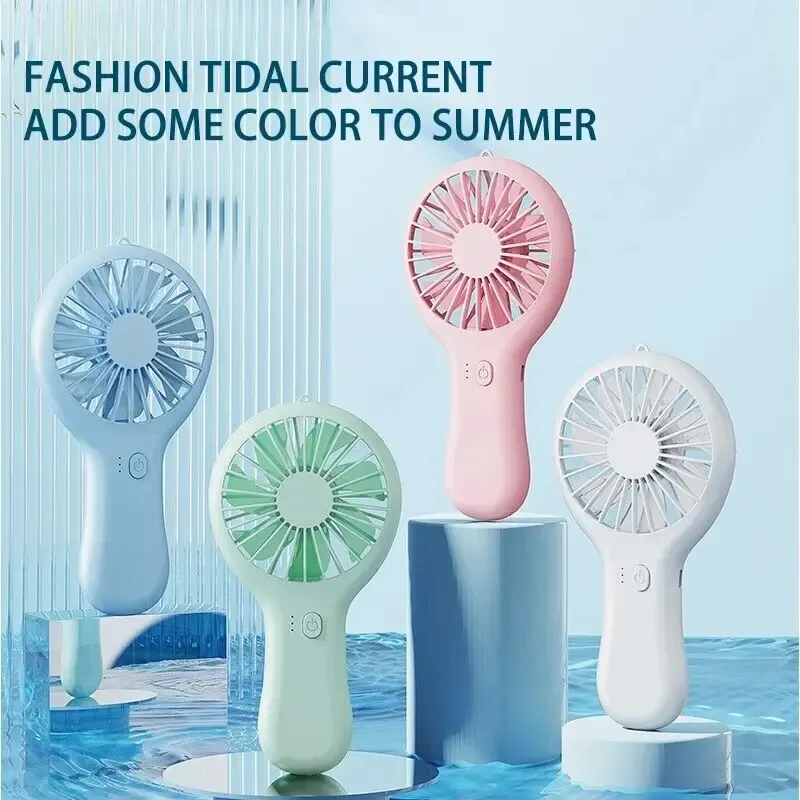 Creative Mini Handheld Small Fan USB Charging Portable 3 Speed High Wind Desktop Office Travel Pocket Fan Student Quiet Chroma