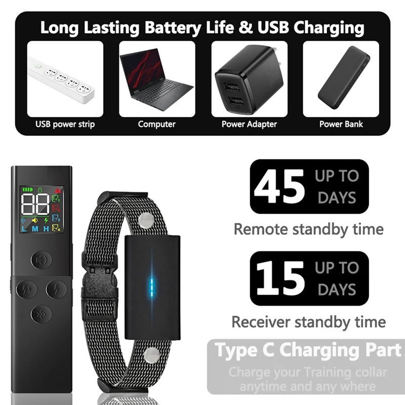 

Dog Training Electronic Collar Remote Control Smart Dog Vibrating Collar Waterproof Electric Dog Vibrating Collar-AA98