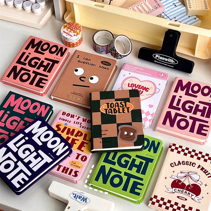 A7 American Retro Cartoon Big English Letter Notebook Portable Pocket Student Mini Journal Book Cute Notepad