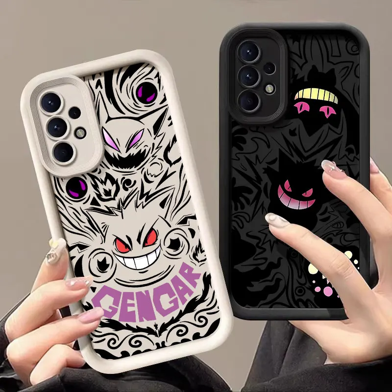 Funda protectora Gengars Ghost P-Pokedexs para Samsung Galaxy A27 A57 A56 5G A37 A36 A17 A07 A26 A16 A06 A55 A52 A14 A73 A34
