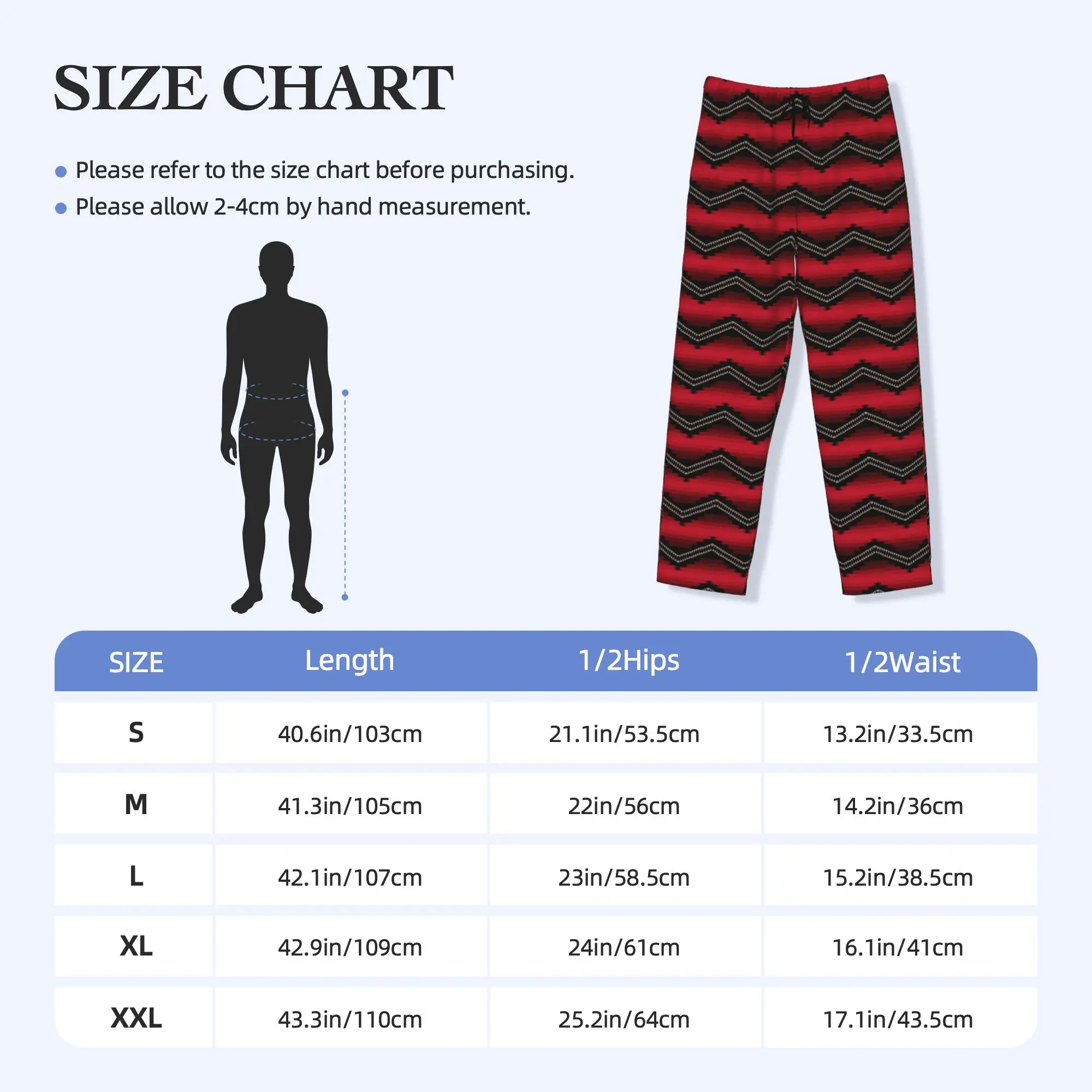 Custom Zigzag Pattern Native Western Aztec Pajama Pants Sleepwear for Men Elastic Waistband  Sleep Lounge Bottoms with Pockets view 5