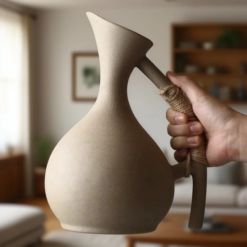 Thickened Ceramic Water Jugs Large Capacity Tea Pot Flower High-Temperature Resistant Minimalist Water Jug Suitable for Home