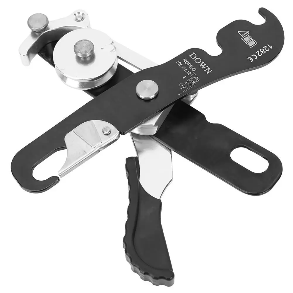 

150kg Self-Braking Descender for Outdoor Rock Climbing - Rope Clamp & Carabiner