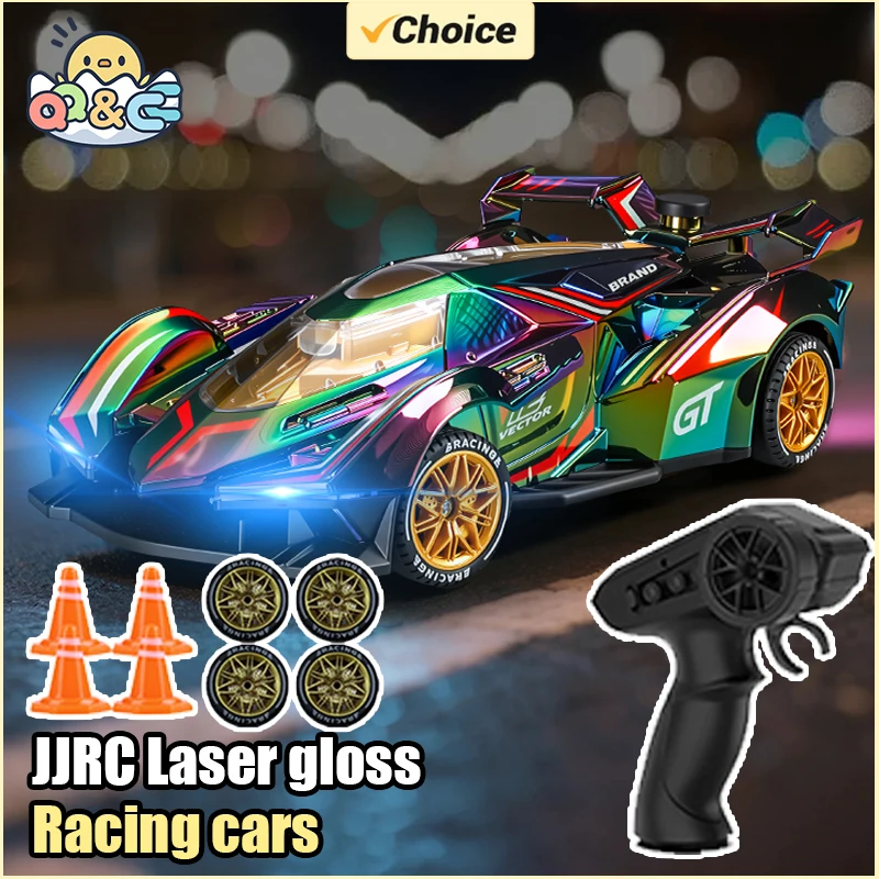 JJRC 2.4G RC Racing Drift Car Dazzing With Lights Spray Model Kids Toys 4WD Remote Control High Speed Vehicle Boy Birthday Gift