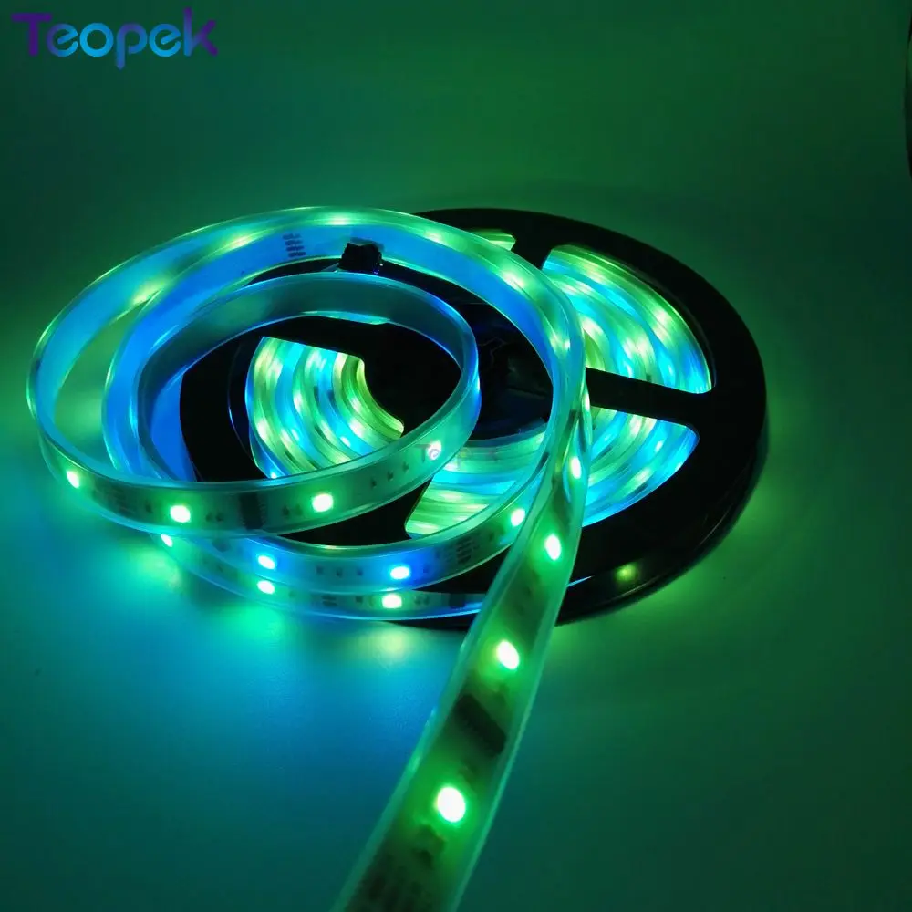 5M 6803 IC RGB Dream Magic Color LED Strip SMD 5050 DC12V 30LED/M IP20/IP67 Waterproof Flexible Strip Tape image 4