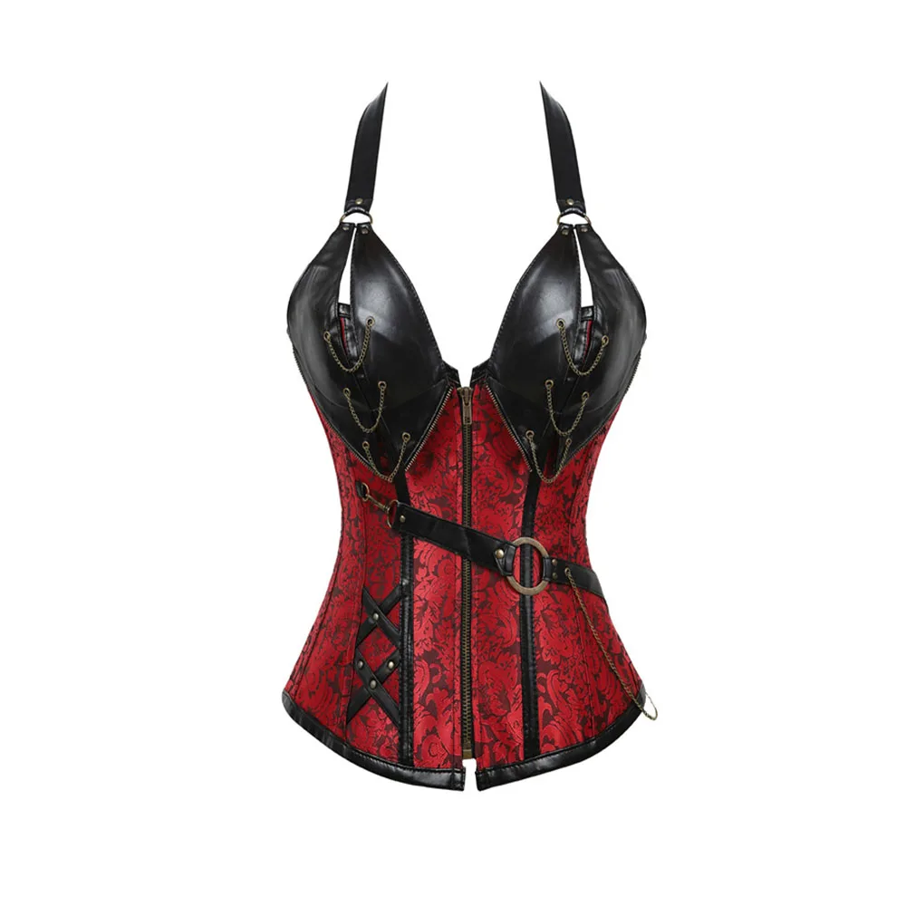 Cosplay Viking médiéval Steampunk vêtements femmes Pirate Costume gothique chevalier Corset Halloween cuir licou gilet Disfraz