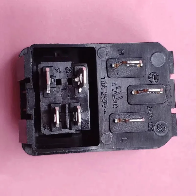 1~5pcs/lot power socket two-in-one black 4-pin switch S-03-12S 15A