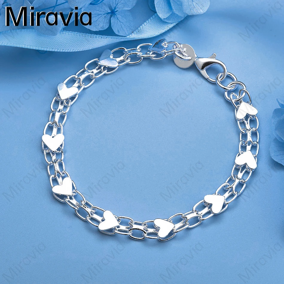 

Miravia 925 Sterling Silver Love Double Layer Chain Bracelet Cute Fashion Women Gift Jewelry
