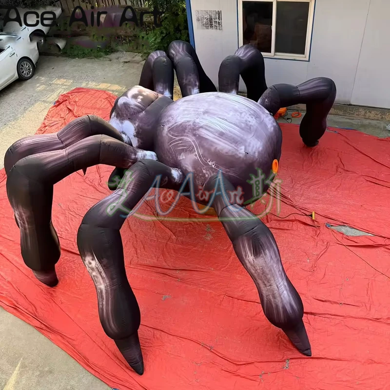 

Newly Designed Inflatable Gray Black Spider High Quality Inflatable Halloween Spider For Yard Party Decoration