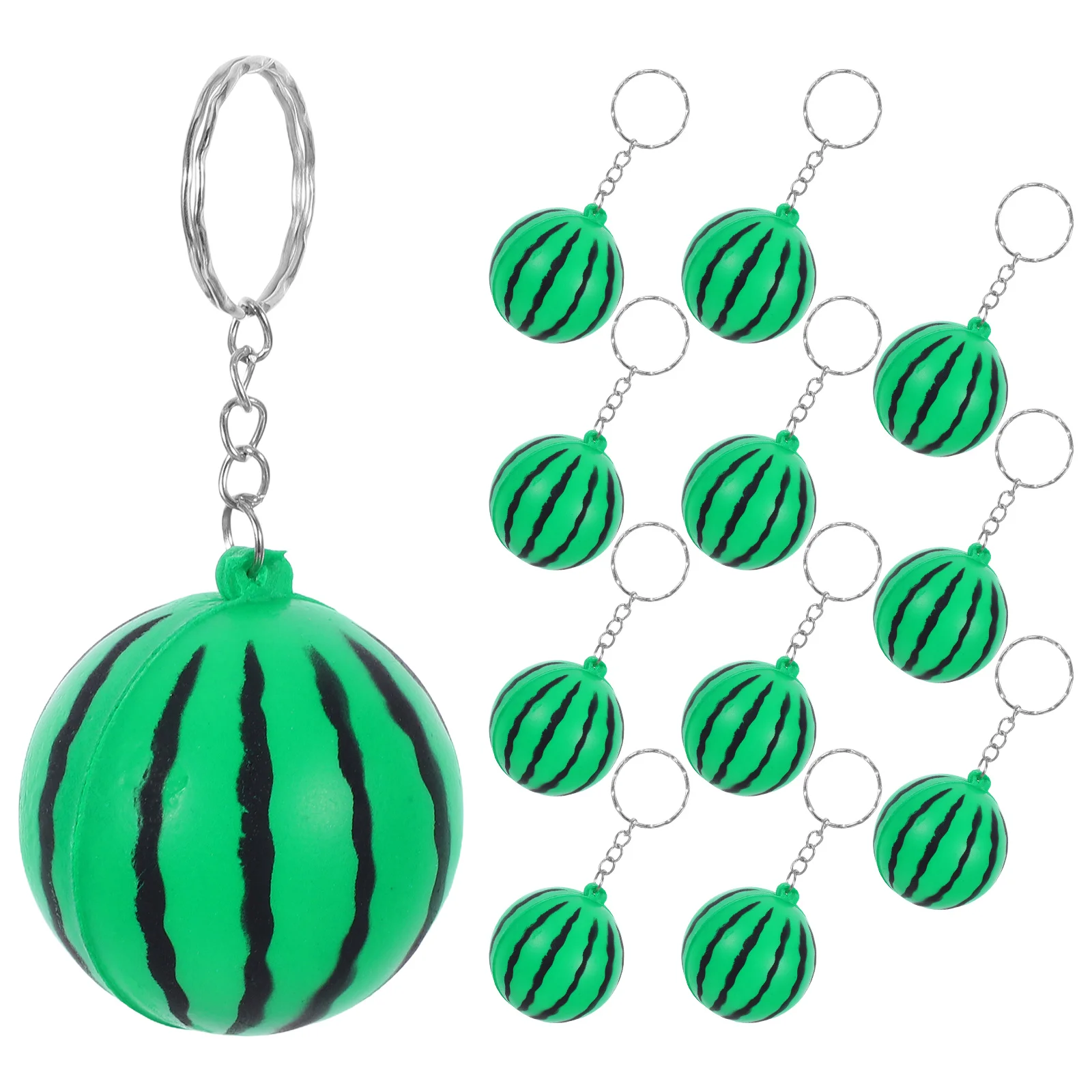 

12 Pcs Strawberry Keychain Bag Charms Soft PU Foam Artificial Decoration Mini Fruit Gifts Watermelon Slices Party Accessories