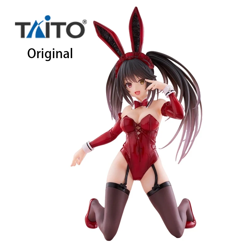 TAITO Desktop Cute Date A Live V Tokisaki Kurumi Bunny Girl Ver. 13Cm Kawaii Doll Original Anime Figure Model Collectible Toys