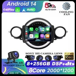 Android 14 For BMW Mini Cooper R56 R60 R51 2006-2014 Carplay Auto Car Multimedia All-in-one Car Radio Video Player GPS