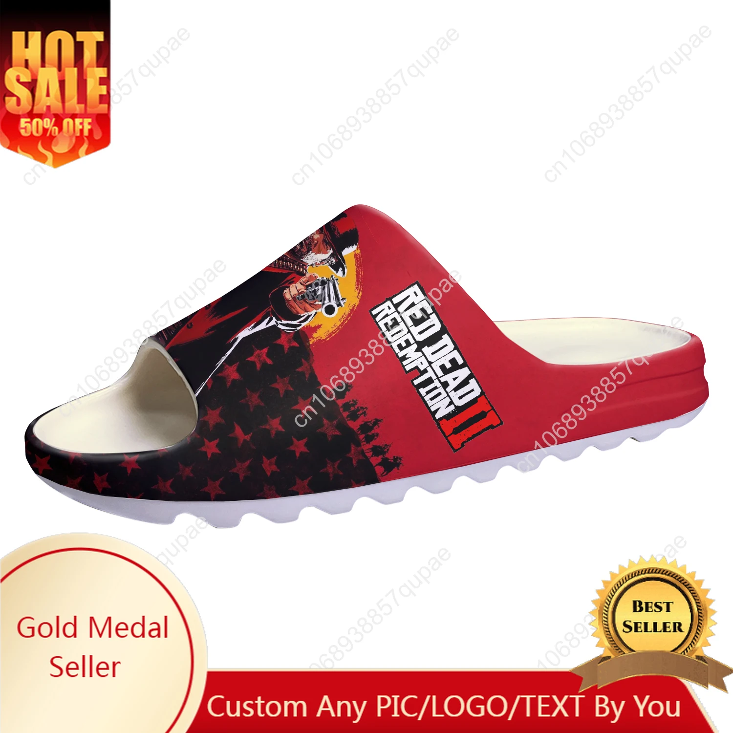 

Red Dead Redemption 2 Soft Sole Sllipers Home Clogs Customized Step On Water Shoes Mens Womens Teenager Step in Sandals