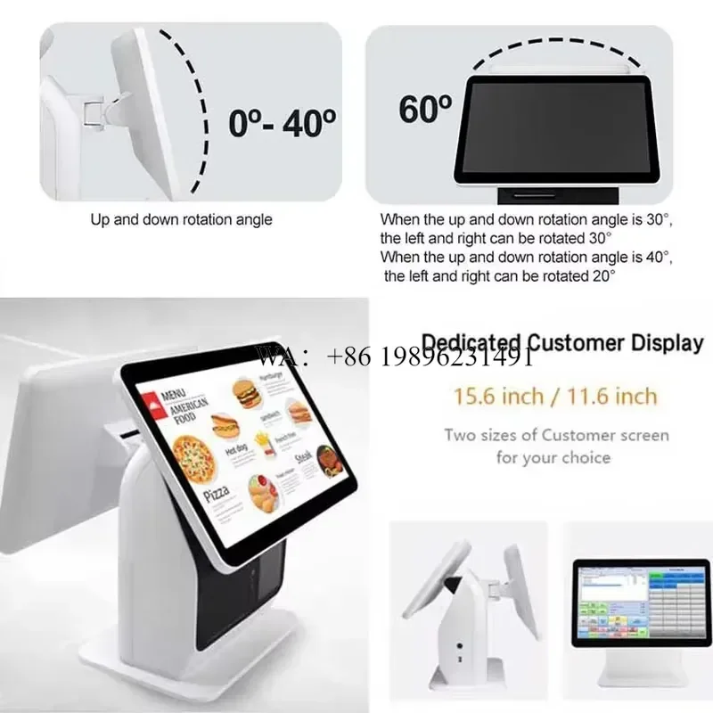 High-Performance Dual Screen Windows 10 POS 15.6+10.1 Inch Touch Screen for Retail Store Cash Register Computer