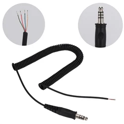 DIY Replacement Wire Spring Adapter Wire For Helicopter Headset U174/U Headphone Adapter Spring Audio Cable Earphone Accessories