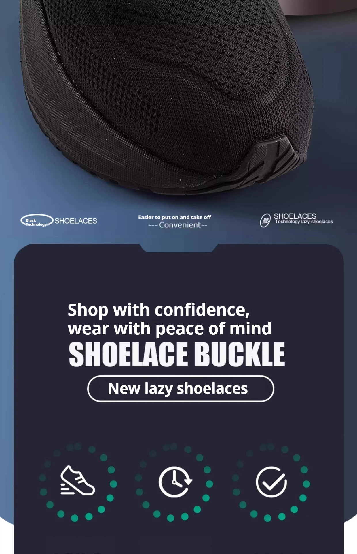 Automatische, runde Schnürsenkel, einfach zu installieren, mit Drehverschluss, für Damen und Herren, geeignet für Outdoor-Sportarten, Schuhzubehör, 1 Paar/2 Paar. – Detail 2