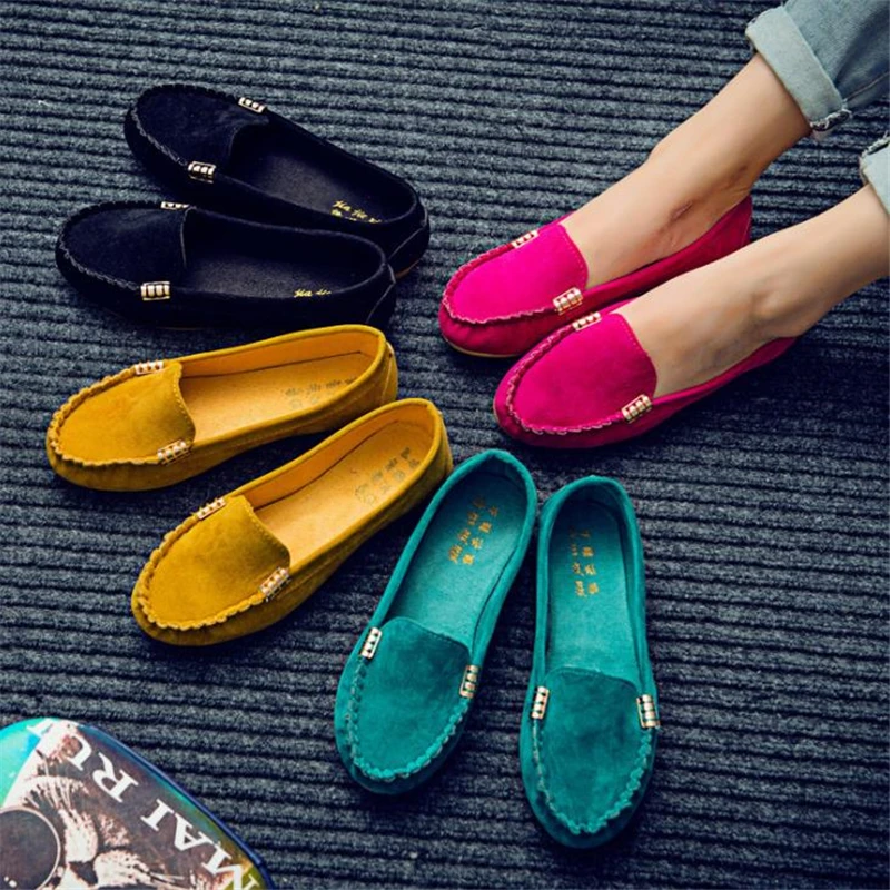 New Women's Casual Flat Shoes Spring and Autumn Flat Loafers Women's Shoes Fashion Non-slip Soft Round-toe Denim Flat Shoes