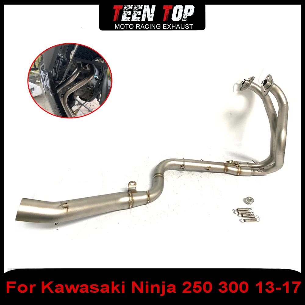 

For Kawasaki Z250 Z300 EX250M Exhaust Elbow Connection Pipe 2013-2017 Motorcycle Exhaust Escape 51mm Steel Front Link Pipe