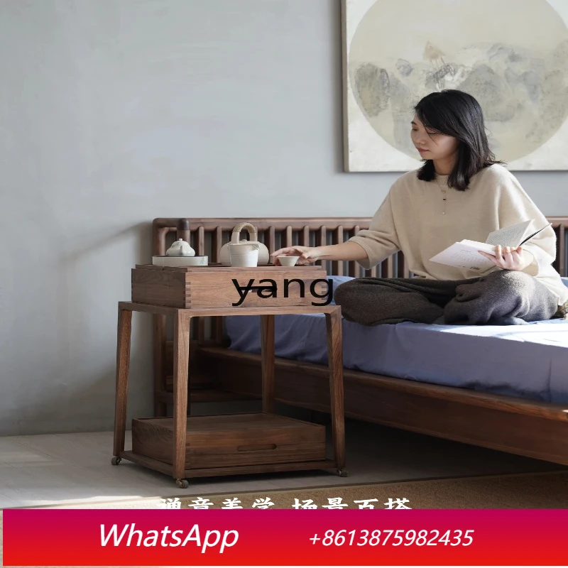 

LMM Mobile Coffee Table New Chinese Tea Cart Flower Table Kettle Integrated Combination Tea Cabinet Rack