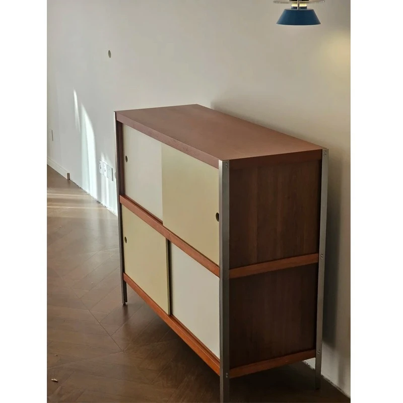 Combination cabinet medieval solid wood storage dining side  living room storage wall display cabinet