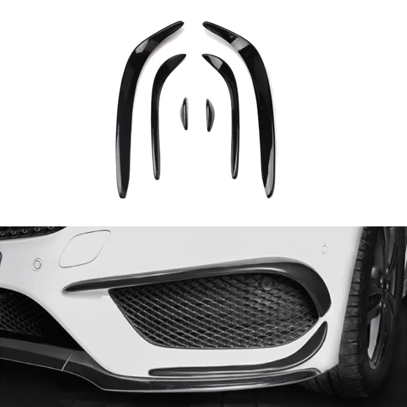 NEW-Car Front Bumper Spoiler Splitter Cover Fog Light Splitter Trim For Mercedes Benz C Class W205 2015-2019