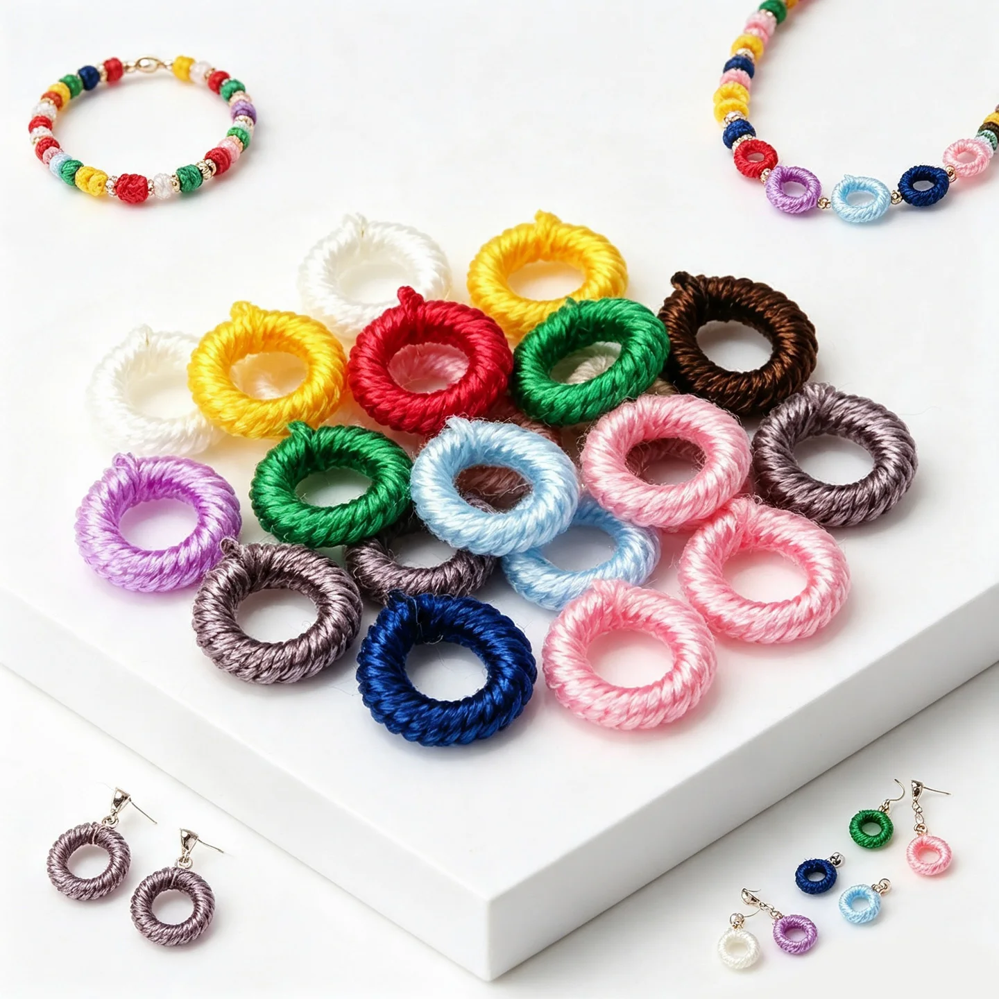 6mm 100pcs Colorful Clasps Nylon Ring For Round 3mm Leather Rope/Cord DIY Tassel Bracelet Necklace Jewelry Making Accessories