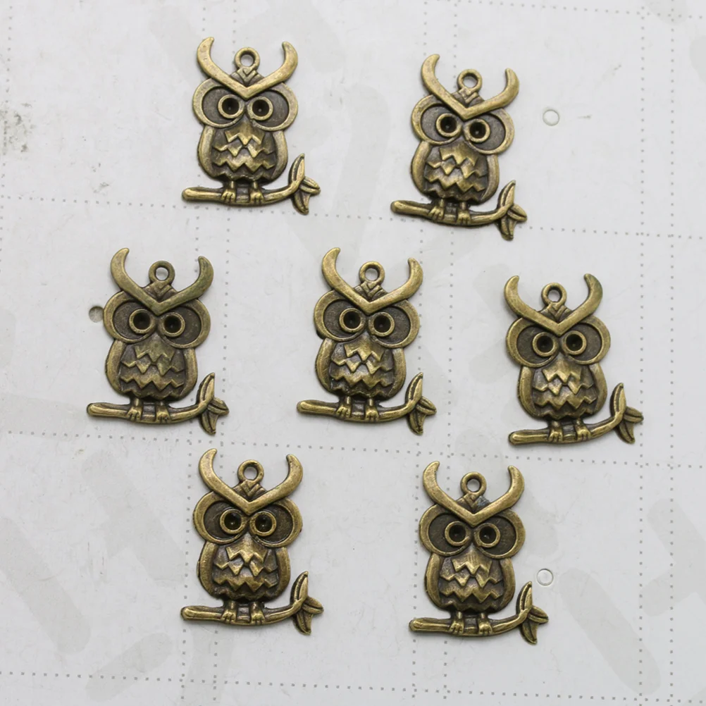 20pcs Alloy Owl Shape Pendants Charms DIY Jewelry Making Accessory for Necklace Bracelet (Bronze) alloy pendant charm