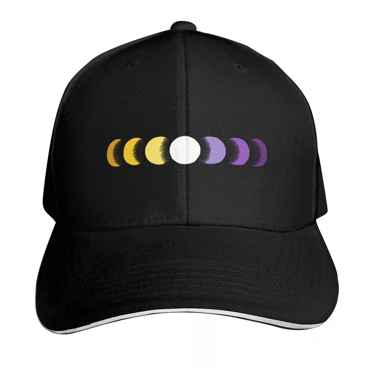 nonbinary moon phases Baseball Cap Adjustable Buckle Closure Moisture Wicking Quick Dry Curved Brim Classic Fit