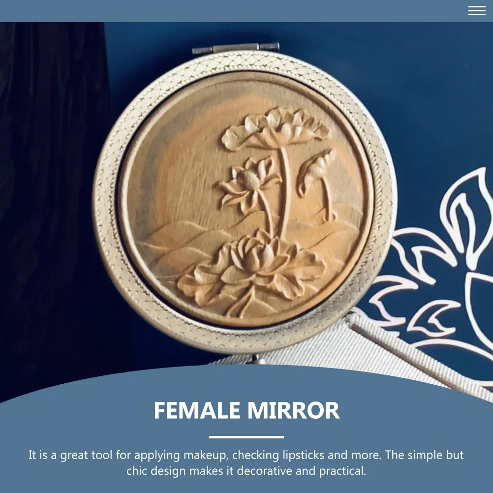 Stilvoller, schicker, doppelseitiger Klappspiegel aus Metall im Taschenformat, kleine Geldbörse, Reise-Make-up-Werkzeug für Frauen und Mädchen, Make-up-Spiegel