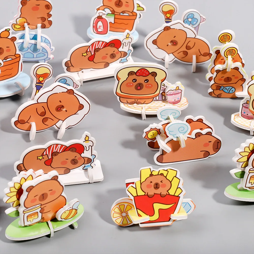 

20/60Pcs Cartoon Animal Capybara Theme Paper Jigsaw Puzzle Toys for Kids Birthday Party Favors Classroom Rewards Pinata Fillers