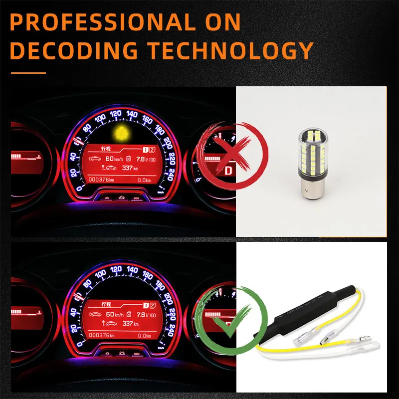 1/2PCS 12V Motorcycle Turn Signal Light Flashing Adapter Fixing Error Indicator LED Decoder Lamp Canceller Fog Lamp Resistor