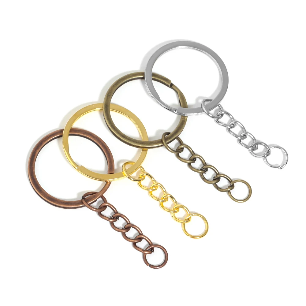 5/20 stücke 28mm Schlüssel Kette Schlüssel Ring Metall Runde Split Schlüsselanhänger Schlüsselbund Für Schmuck Machen DIY Einfache Schlüsselbund zubehör Großhandel