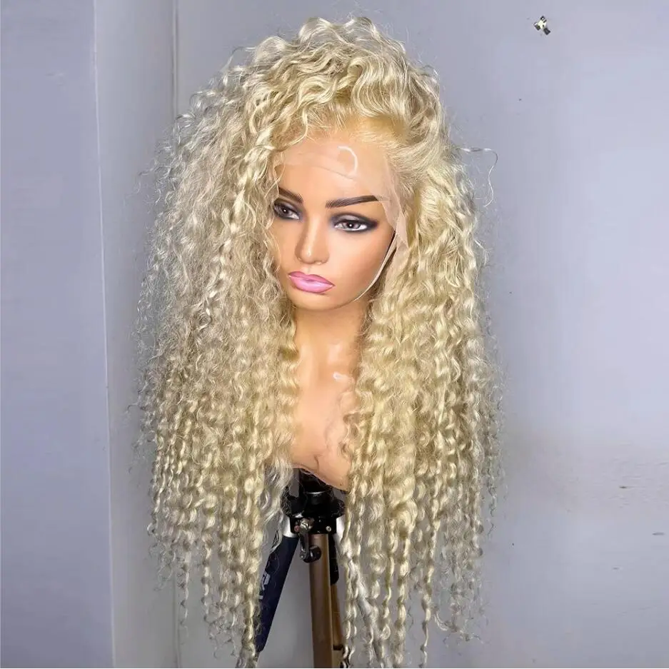 

Blonde 613 Soft 26“Long Kinky Curly 180Density Lace Front Wig For Black Women Babyhair Preplucked Heat Resistant Glueless Daily