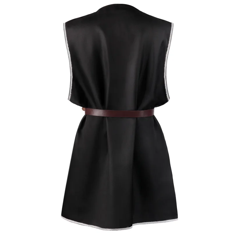 중세 스타일 롱탑 남성용 이르트 로윈 스몰 V넥 허리 조임형 퍼포먼스 코스튬 (맨 지신 신상품)