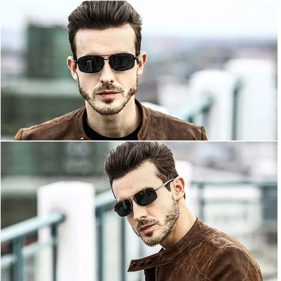 Fashion Men\'s Metal Sunglasses Aluminum Magnesium Frame Driving Sun Glasses Men Vintage Man Eyewear