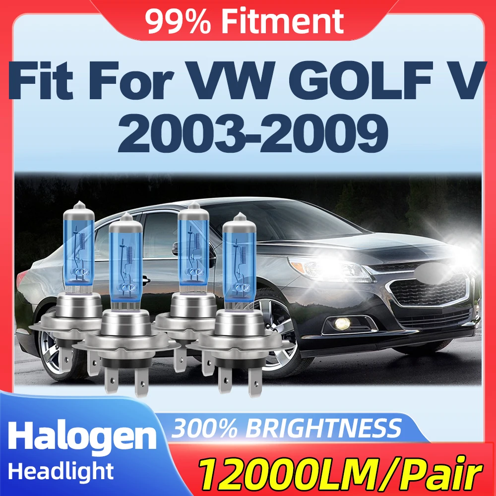 

Подходит для VW GOLF V 2003 2004 2005 2006 2007 2008 2009 24000LM Галогенные фары 200 Вт Автомобильные фары 12 В 6000 К Турбо Авто фары