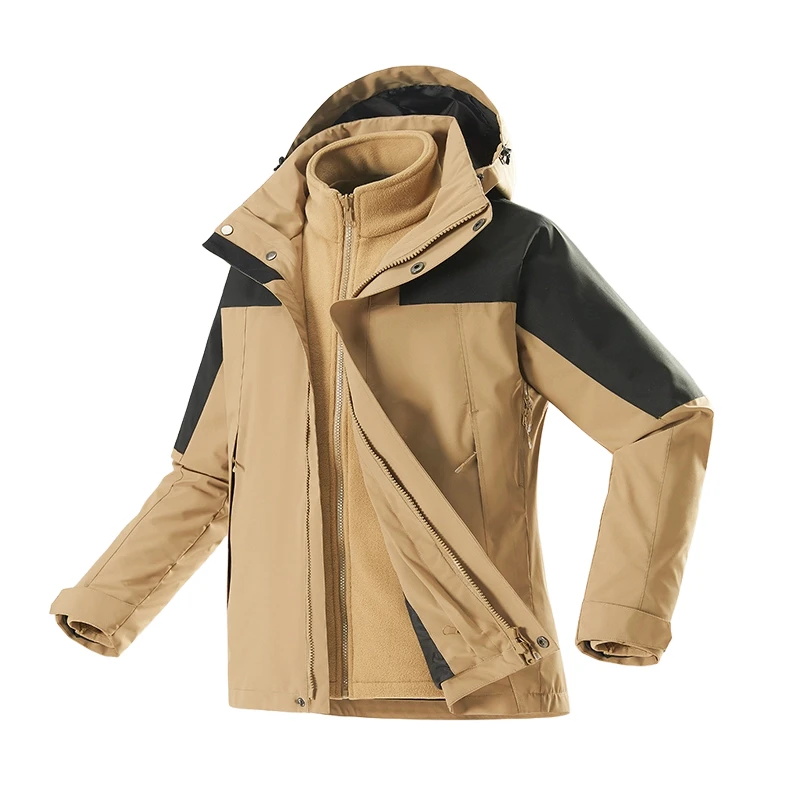 

Уличная альпинистская куртка для мужчин «три в одном», осенне-зимнее толстое пальто, мужские бархатные куртки, треккинговая куртка для пар