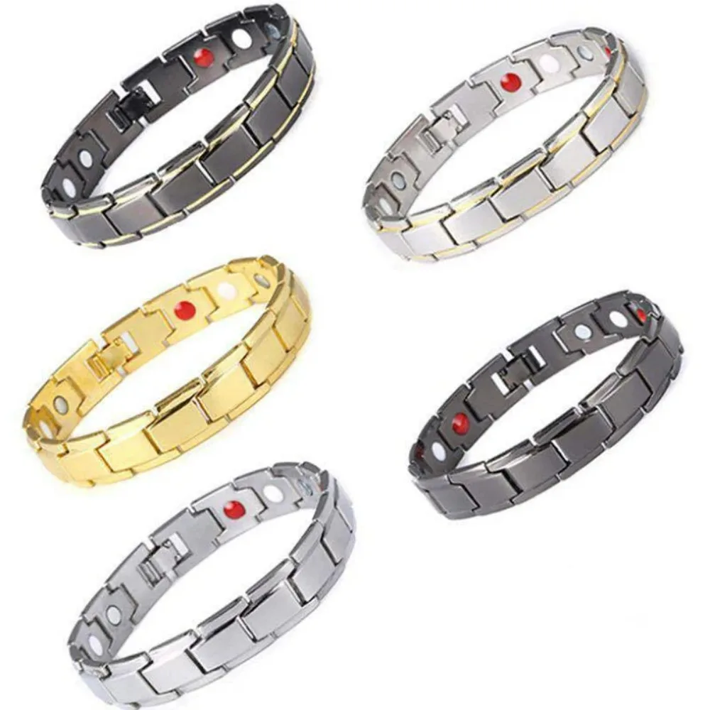 Fashion Magnetic Hematite Copper Bracelet Men\'s Health Bracelets With Hook Buckle Clasp Therapy Bangles Man Care Jewelry