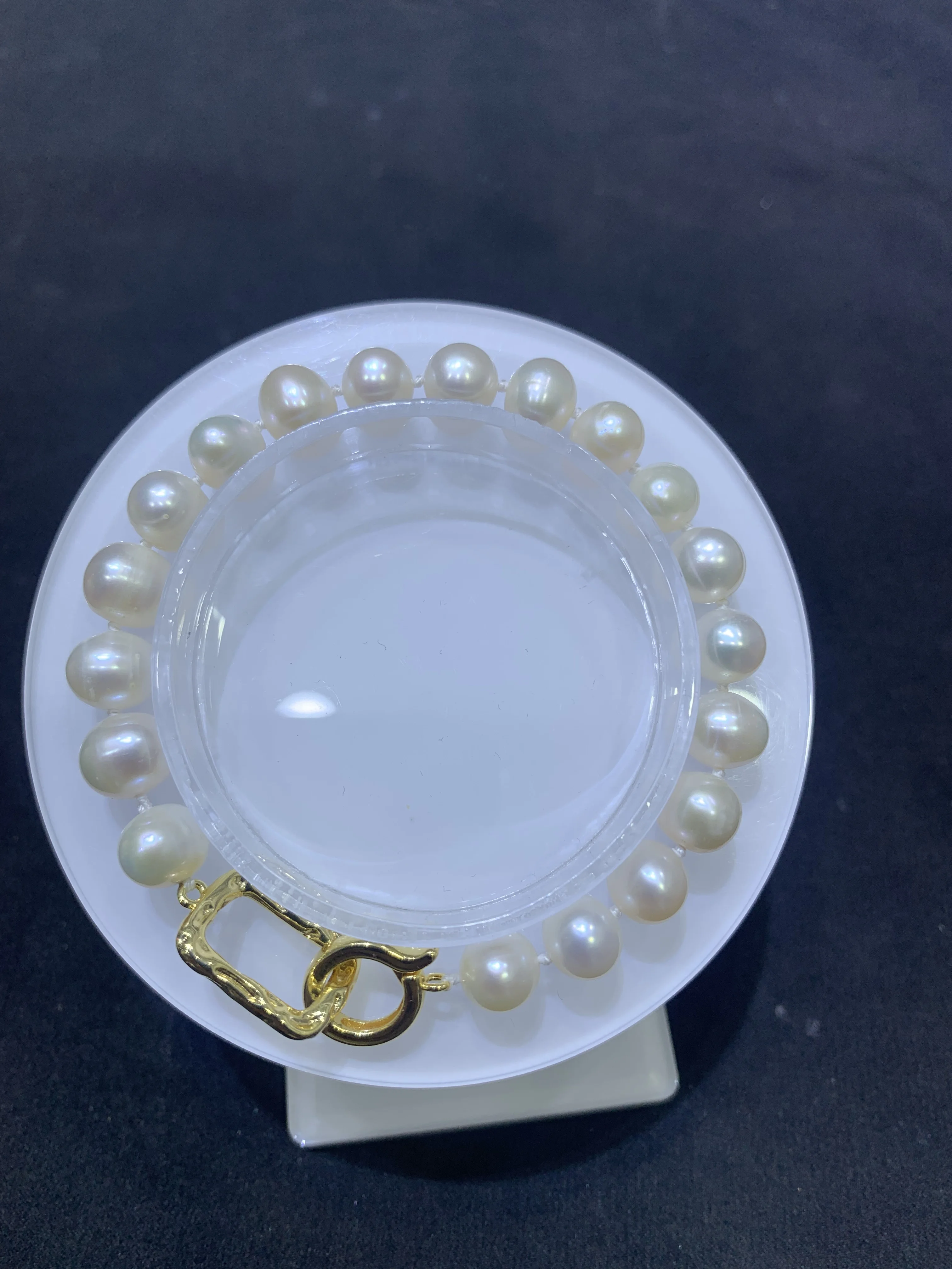 

Pearl Bracelet 8-9mm Designer Luxury Fashion Jewellry Natural Nanhai white pearl Golden square buckle wedding gift sfs0206